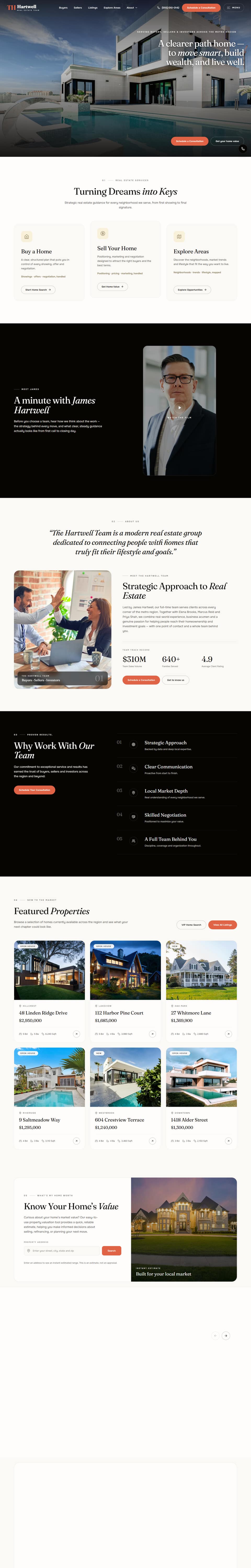Meridian website template, desktop home page