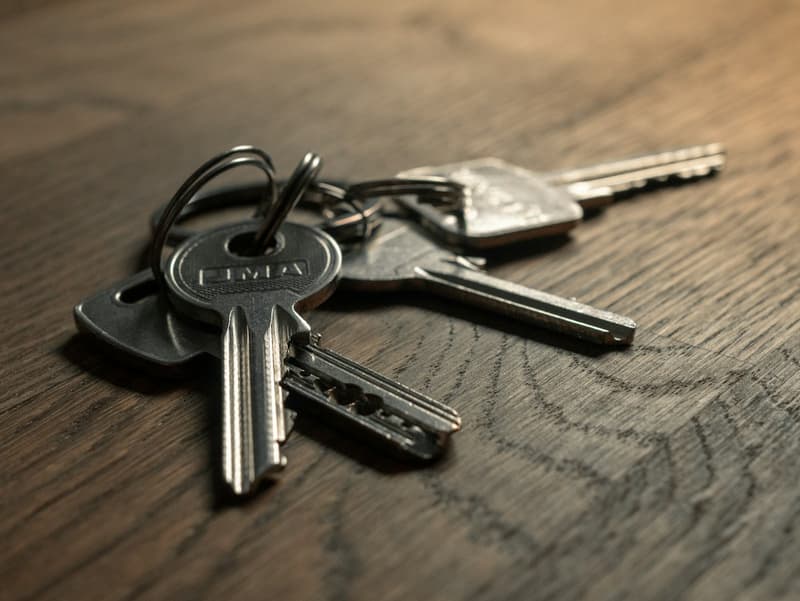 House keys on a table