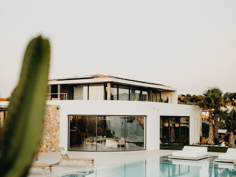 Modern residence with a lap pool
