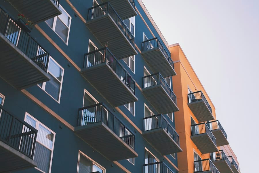 Riverside apartment balconies